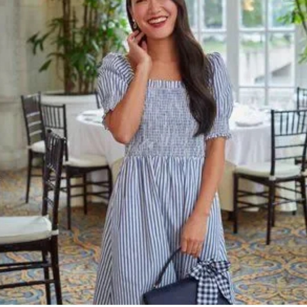 Draper James blue and white dress